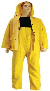 3-piece PVC/Polyester Yellow Rain Suit